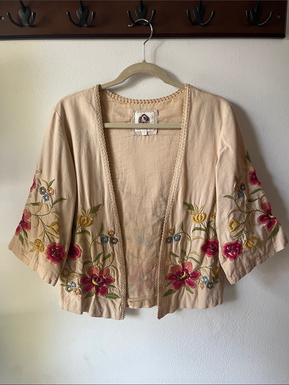 Chasing Unicorns 🌸🌾 Road Less Traveled Embroidered Kimono Jacket sz S - Picture 12 of 17